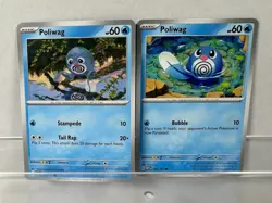 Pokemon Lot of Cards and Stickers All Poliwag #60 Poliwag Only Pokemon Lot of 17 - Image 3