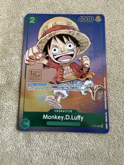 One Piece Card Game - Monkey.D.Luffy P-037 (ENG) 1st Anniversary Stamped NM/LP - Image 1