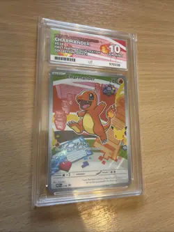 Pokemon Graded Card Charmander MEP038 ACE 10 Gem Mint First Partner Illustration - Image 1