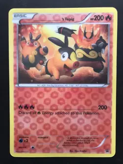 Tepig 3D Illusion JUMBO Pokemon Card Oversized PROMO B&W Black & White 2011 NM - Image 2
