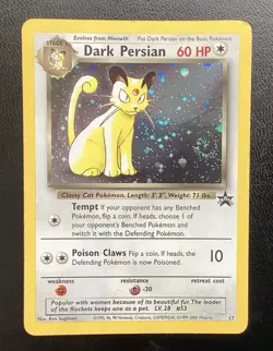 Dark Persian Pokemon Card WOTC Black Star Promo # 17 Holo - Image 1