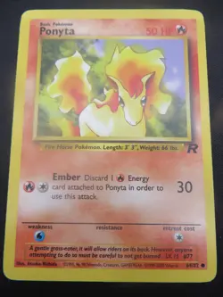 Ponyta Unlimited Team Rocket 64/82 common - vintage WOTC Pokemon LP - Image 1