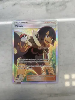 Pokemon Zinnia Full Art Ultra Rare Trainer 70/70 Dragon Majesty Foil Card NM - Image 1