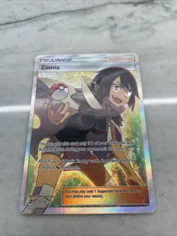 Pokemon Zinnia Full Art Ultra Rare Trainer 70/70 Dragon Majesty Foil Card NM - Image 3
