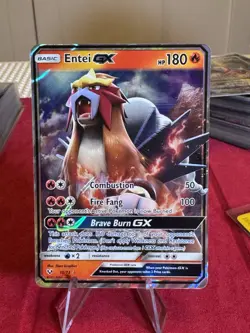Pokemon TCG Entei Gx Shining Legends 10/73 Ultra Rare LP. - Image 1