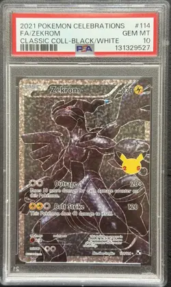 PSA 10 Zekrom 114 2021 Pokemon Celebrations Classic Collection *Damaged Slab* - Image 1