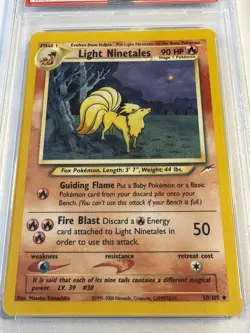 2002 POKEMON NEO DESTINY LIGHT NINETALES #50 PSA 9 MINT - Image 1