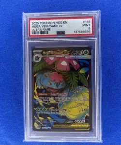 2025 POKEMON MEG EN-MEGA EVOLUTION ULTRA RARE #155 MEGA VENUSAUR EX PSA 9 - Image 1