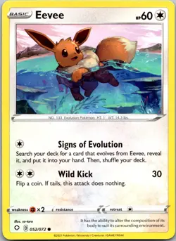 Eevee 052/072 - Shining Fates Pokemon NM - Image 1