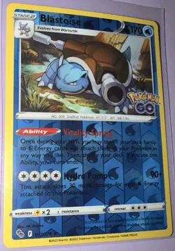 Blastoise Holo Holo Rare Pokemon GO 017/078 NM - Image 1