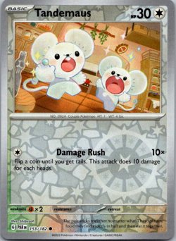 2023 Pokemon Paradox Rift Tandemaus 153/182 Reverse Holo - Image 1