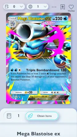 Pokemon Pocket TCG | Crimson Blaze | Mega Blastoise Ex | 4 Diamond | DIGITAL - Image 1