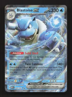 Blastoise ex 009/165 Double Rare 151 Pokemon Lightly Played - Image 1