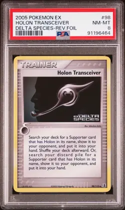 PSA 8 Mint Pokemon Holon Transceiver 98/113 Delta Species Reverse Rev Holo Foil - Image 1