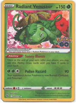 Radiant Venusaur Holo Radiant Rare Pokemon GO 004/078 NM - Image 1