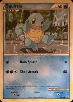Squirtle 63/95 Common HGSS Unleashed Pokemon Lightly Played - Image 1