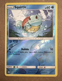 Pokemon Reverse Holo Squirtle SM - Unbroken Bonds 33/214 LP - Image 1