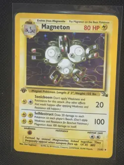 Pokemon Magneton Fossil Holo Rare 11/62 1999 80 HP Sonicboom Stage 1 1st Edition - Image 1