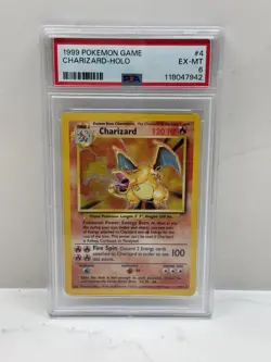 1999 Pokemon Game Base Set #4 Charizard Holo PSA 6 EX-MT - Image 1