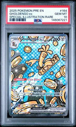 2025 POKEMON PRISMATIC EVOLUTIONS SPECIAL ILLUSTRATION RARE GHOLDENGO EX PSA 10 - Image 1