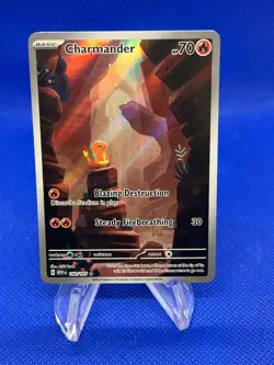 Pokemon Scarlet & Violet 151 Charmander 168/165 Illustration Rare LP - Image 1