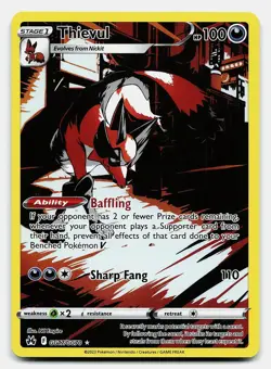 THIEVUL CROWN ZENITH GALARIAN GALLERY GG17/GG70 NM TRAINER GALLERY RARE POKEMON - Image 2