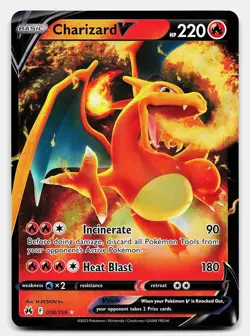 CHARIZARD V CROWN ZENITH 018/159 NM V RARE POKEMON - Image 2