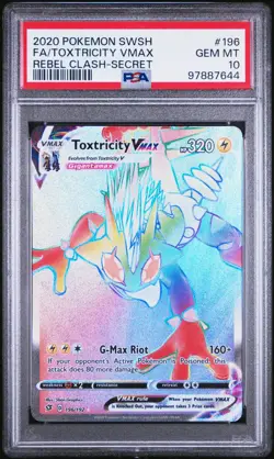 Pokemon Sword & Shield Rebel Clash #196 Toxtricity VMAX – FA Secret PSA 10 GM - Image 1