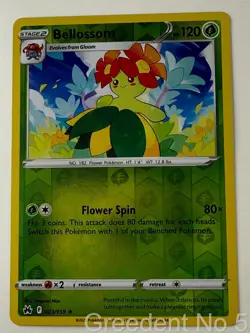 Bellossom 003/159 Rare Crown Zenith Pokemon Reverse Holo Near Mint - Image 1