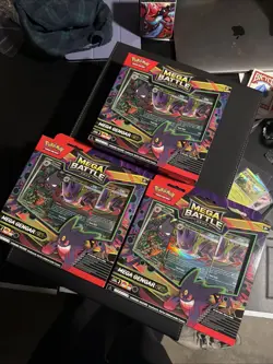 3x Mega Gengar Ex Battle Deck Boxes Haunter IR Pokemon TCG New Sealed - Image 1
