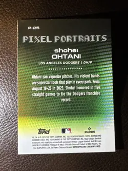 Topps Bowman's Best Pixel Portraits Shohei Ohtani P-25 Dodgers 2025 - Image 2