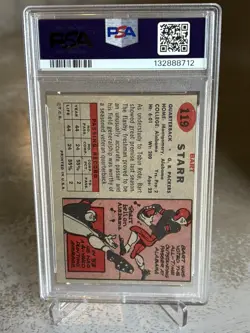 1957 Topps Bart Starr #119 Rookie Card PSA 8 OC RC Green Bay Packers HOF - Image 2