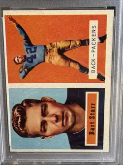 1957 Topps Bart Starr #119 Rookie Card PSA 8 OC RC Green Bay Packers HOF - Image 3