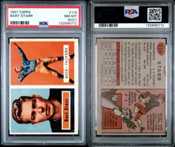 1957 Topps Bart Starr #119 Rookie Card PSA 8 OC RC Green Bay Packers HOF - Image 4