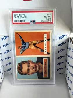 1957 Topps Bart Starr #119 Rookie Card PSA 8 OC RC Green Bay Packers HOF - Image 5