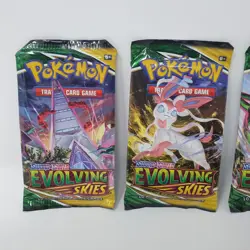 Pokemon TCG 3x Evolving Skies Booster Packs New Sealed Amazon Kanto Power Tin - Image 2