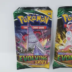 Pokemon TCG 3x Evolving Skies Booster Packs New Sealed Amazon Kanto Power Tin - Image 3