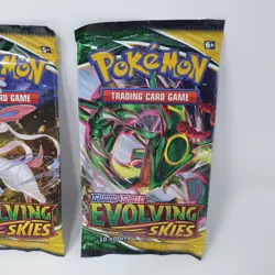 Pokemon TCG 3x Evolving Skies Booster Packs New Sealed Amazon Kanto Power Tin - Image 5