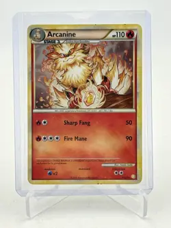 Arcanine 1/123 HeartGold SoulSilver Holo Rare Pokemon Card 2010 HP - Image 1