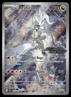 Pokemon Cards N's Reshiram 167/159 STAMPED Journey Together DMG *CREASE* - Image 1