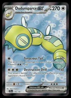 Pokemon Cards Dudunsparce ex 178/159 Journey Together Ultra Rare NM - Image 1