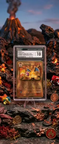 CGC 10 - Charizard 4/102 Celebrations UPC Gold Metal Pokemon Promo Card - Image 1