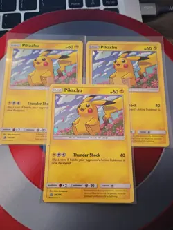 3x Pikachu SM206 Holo Promo Black Star Promo Sun & Moon Pokemon Card - Image 1