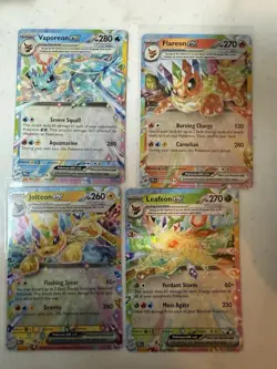 Pokemon Tera ex Holo Vaporeon Flareon Jolteon Leafeon Lot - 4 Cards - Image 1