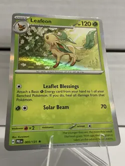 Pokemon Leafeon Stage 1 Holo Rare Card Sv: Prismatic Evolutions 005/131 English - Image 1