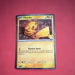 Pokemon TCG Pikachu Stamped Holo 051/162 Basic 70 HP Mouse Card English - Image 1