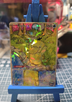 Custom fanart Pokemon Psyduck Holo 16/86 on actual Pokemon card - Image 1