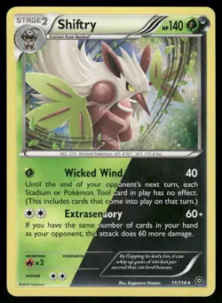 Pokemon Cards Shiftry 11/114 Steam Siege Holo Rare LP - Image 1