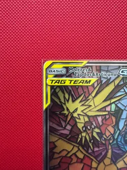 Pokemon Moltres & Zapdos & Articuno GX TAG TEAM Full Art SM210 Holo Card - Mint - Image 2