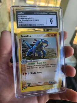CGC 9 MINT Armaldo Holo ex Sandstorm Pokemon Card 1/100 2003 Ereader Card - Image 1